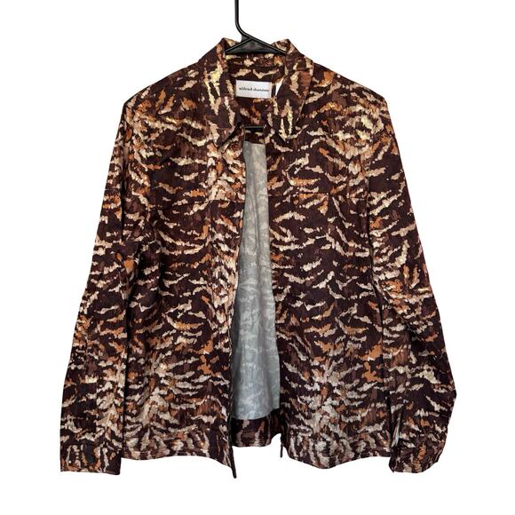 Alfred Dunner Animal Instinct Jacket 10 Gold Shimmer Brown Stretch NWT - Picture 1 of 11